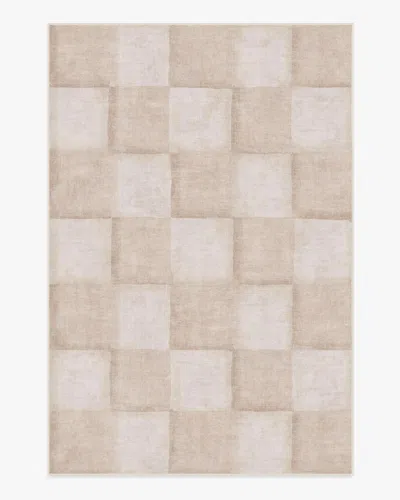 Ruggable Hearth Check Neutral Flatwoven Rug In Brown