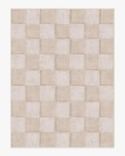 Ruggable Hearth Check Neutral Flatwoven Rug In Brown