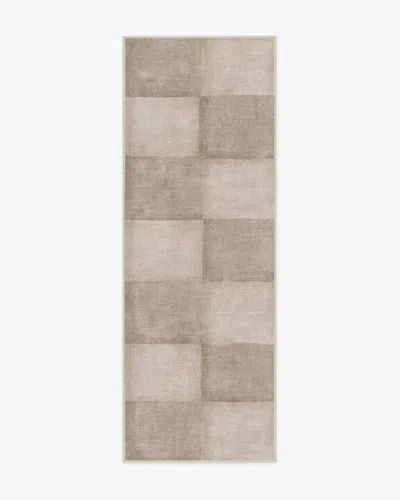 Ruggable Hearth Check Warm Grey Flatwoven Rug In Brown
