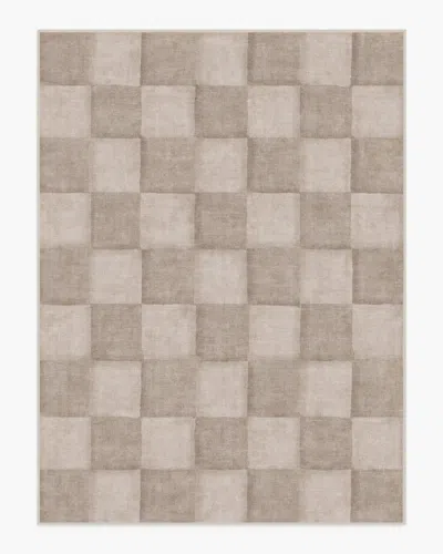 Ruggable Hearth Check Warm Grey Flatwoven Rug In Neutral