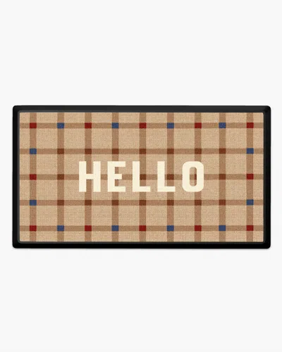 Ruggable Hello Plaid Multicolor Large Doormat In Neutral
