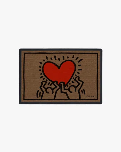 Ruggable Holding Heart Doormat By Keith Haring In Brown