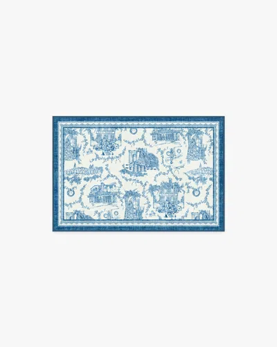 Ruggable Home Sweet Home Toile Ivory & Navy Flatwoven Rug By The Hiltons In Blue