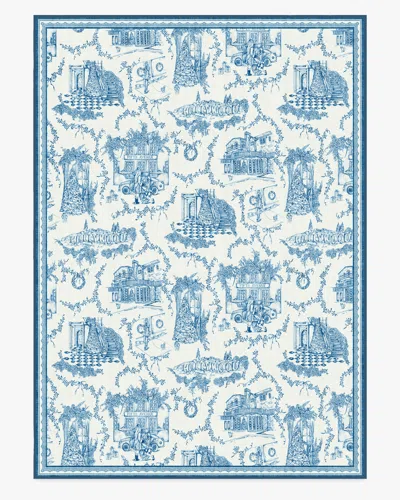 Ruggable Home Sweet Home Toile Ivory & Navy Flatwoven Rug By The Hiltons In Blue