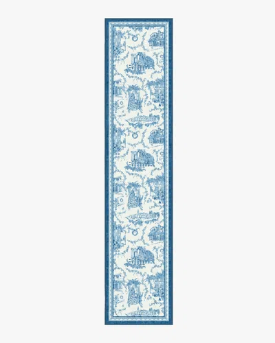 Ruggable Home Sweet Home Toile Ivory & Navy Flatwoven Rug By The Hiltons In Blue