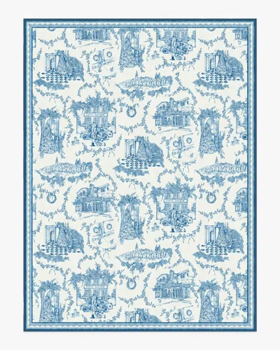 Ruggable Home Sweet Home Toile Ivory & Navy Flatwoven Rug By The Hiltons In Blue