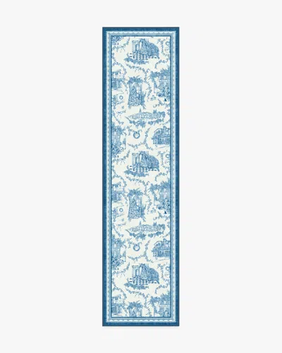 Ruggable Home Sweet Home Toile Ivory & Navy Flatwoven Rug By The Hiltons In Blue