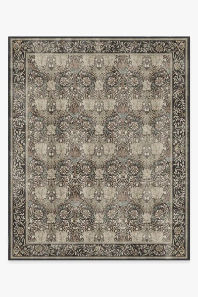 Ruggable Honeysuckle & Tulip Dark Wood Flatwoven Rug By Morris & Co. In Animal Print