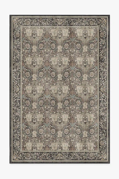 Ruggable Honeysuckle & Tulip Dark Wood Flatwoven Rug By Morris & Co. In Multi
