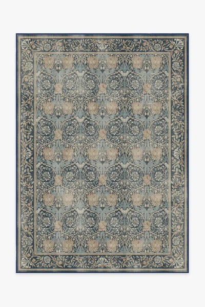 Ruggable Honeysuckle & Tulip Indigo Flatwoven Rug By Morris & Co. In Multi