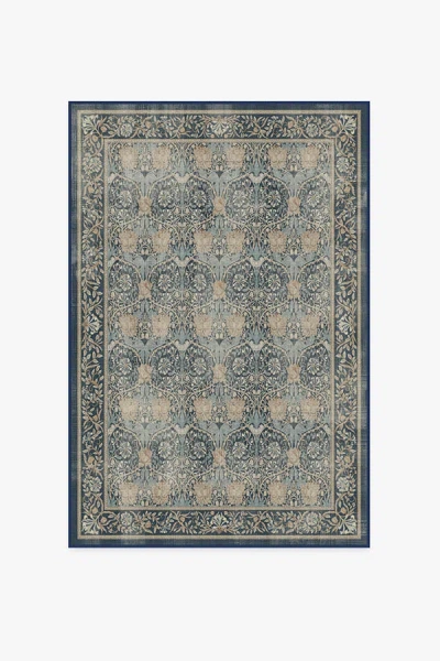 Ruggable Honeysuckle & Tulip Indigo Flatwoven Rug By Morris & Co. In Blue