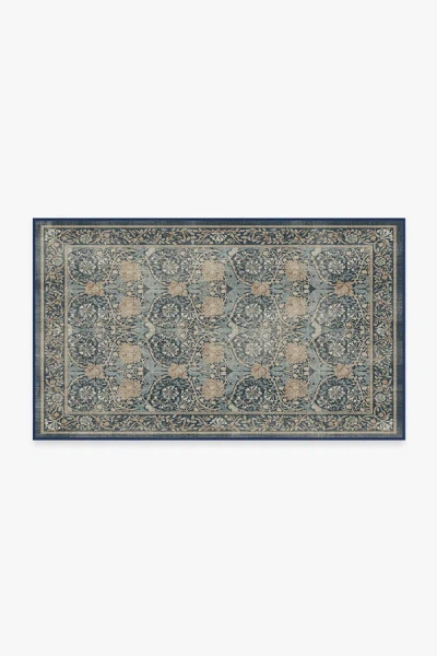 Ruggable Honeysuckle & Tulip Indigo Flatwoven Rug By Morris & Co. In Blue