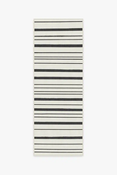 Ruggable Hudson Stripe Black Flatwoven Rug In White