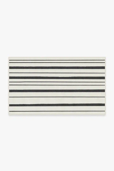 Ruggable Hudson Stripe Black Flatwoven Rug In White