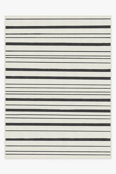 Ruggable Hudson Stripe Black Flatwoven Rug In White