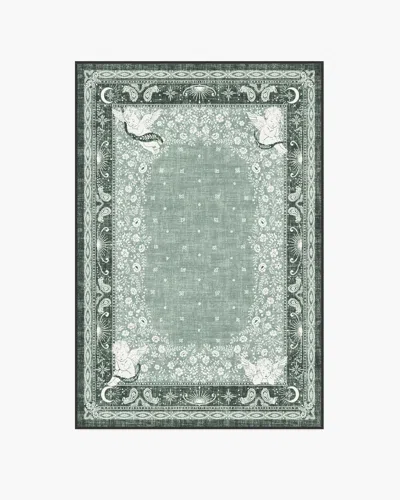 Ruggable Humberto's Bandana Green Flatwoven Rug By Humberto Leon In Gray
