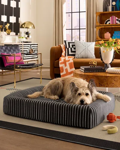 Ruggable Inkdrop Charcoal Woven Bolster Pet Bed By Jonathan Adler In Gray