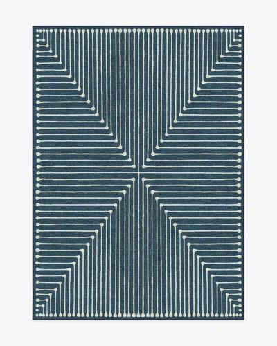 Ruggable Inkdrop Lapis Blue Flatwoven Rug By Jonathan Adler