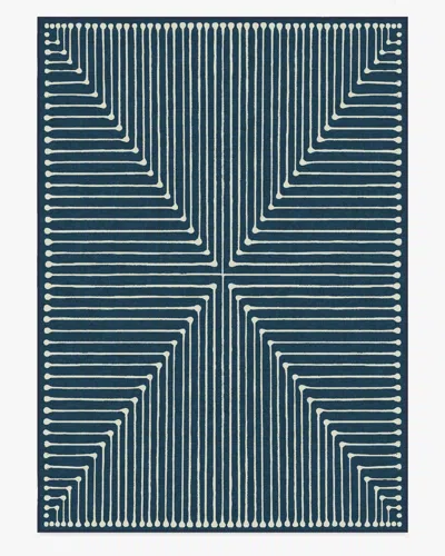 Ruggable Inkdrop Lapis Blue Flatwoven Rug By Jonathan Adler