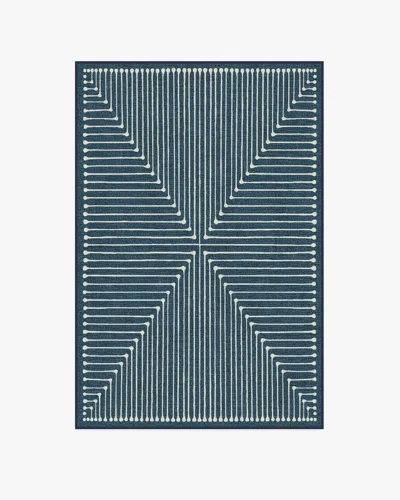 Ruggable Inkdrop Lapis Blue Flatwoven Rug By Jonathan Adler