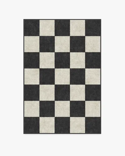 Ruggable Jaque Checkered Black Flatwoven Rug