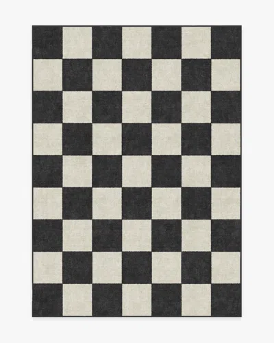 Ruggable Jaque Checkered Black Flatwoven Rug