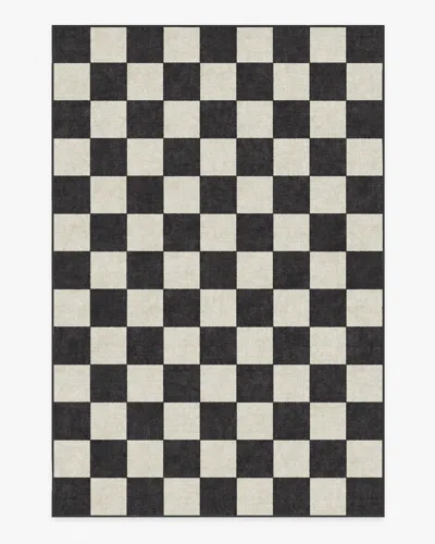 Ruggable Jaque Checkered Black Flatwoven Rug