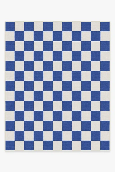 Ruggable Jaque Checkered Blue Outdoor Rug