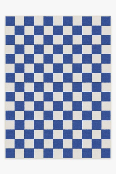 Ruggable Jaque Checkered Blue Outdoor Rug