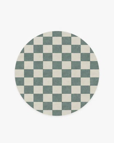 Ruggable Jaque Checkered Slate Green Flatwoven Rug