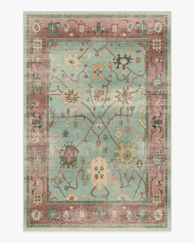 Ruggable Jemima Sage And Rosewood Flatwoven Rug In Multi