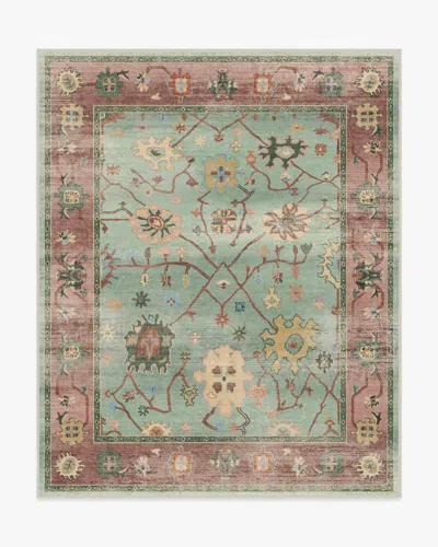 Ruggable Jemima Sage And Rosewood Flatwoven Rug In Green