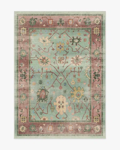 Ruggable Jemima Sage And Rosewood Flatwoven Rug In Green