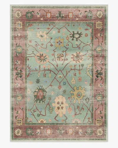 Ruggable Jemima Sage And Rosewood Flatwoven Rug In Green