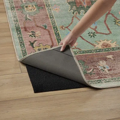 Ruggable Jemima Sage & Rosewood Washable 2-piece Rug And Pad System In Gray