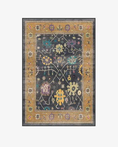 Ruggable Jemima Vintage Ink Multicolour Flatwoven Rug In Blue