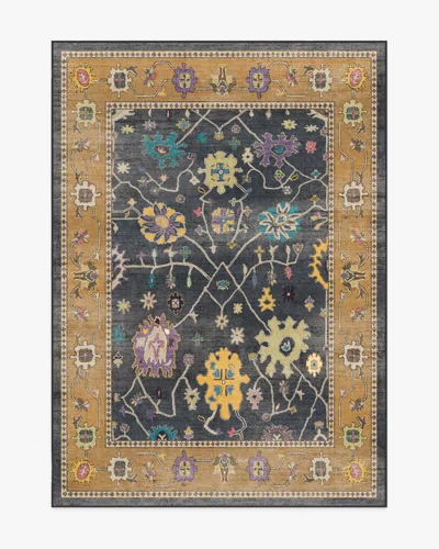 Ruggable Jemima Vintage Ink Multicolour Flatwoven Rug In Blue