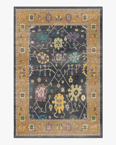 Ruggable Jemima Vintage Ink Multicolour Flatwoven Rug In Blue