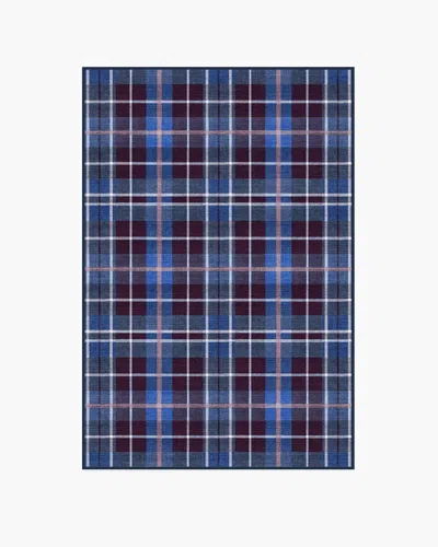 Ruggable Josa Plaid Burgundy & Blue Flatwoven Rug By Humberto Leon