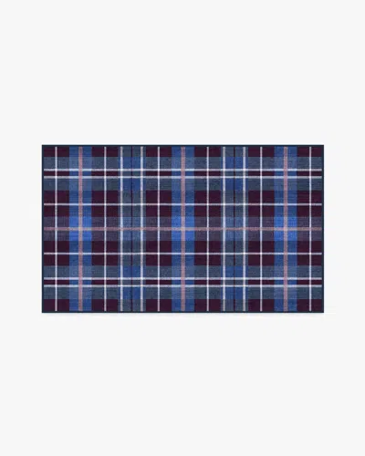 Ruggable Josa Plaid Burgundy & Blue Flatwoven Rug By Humberto Leon In Animal Print