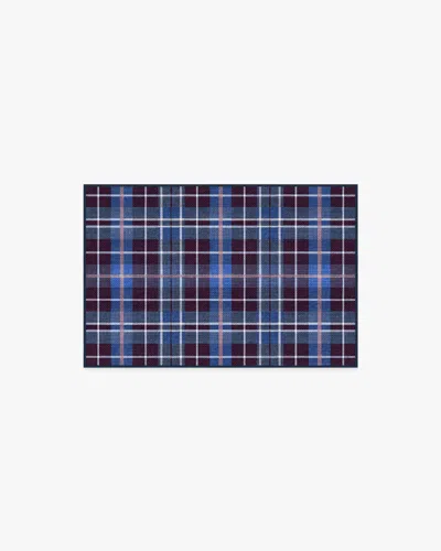Ruggable Josa Plaid Burgundy & Blue Flatwoven Rug By Humberto Leon In Multi