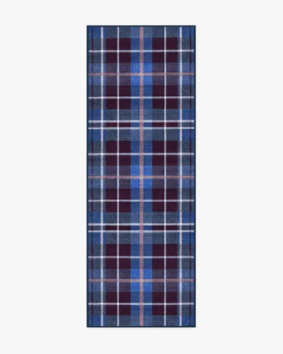 Ruggable Josa Plaid Burgundy & Blue Flatwoven Rug By Humberto Leon In Multi