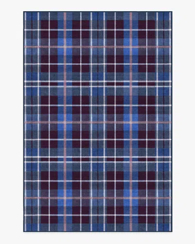 Ruggable Josa Plaid Burgundy & Blue Flatwoven Rug By Humberto Leon In Multi