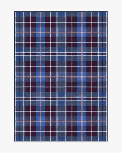 Ruggable Josa Plaid Burgundy & Blue Flatwoven Rug By Humberto Leon In Multi