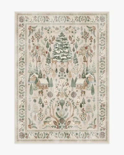 Ruggable Juniper Neutral Multicolor Flatwoven Rug In Green