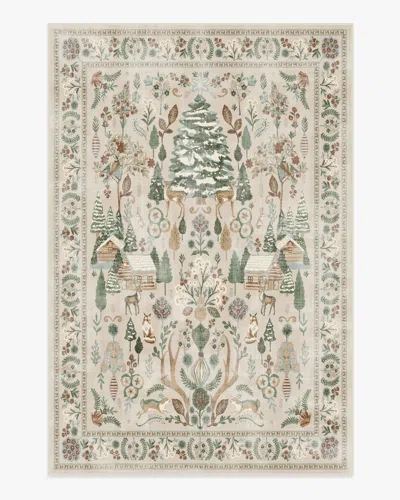 Ruggable Juniper Neutral Multicolor Flatwoven Rug In Green