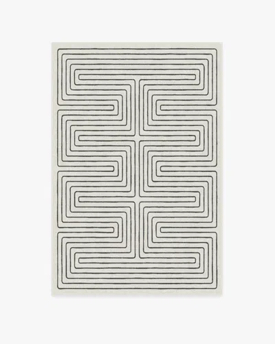 Ruggable Labyrinth Black & Ivory Flatwoven Rug By Jonathan Adler