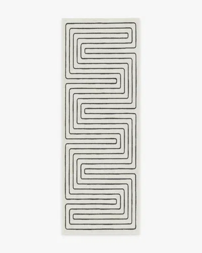 Ruggable Labyrinth Black & Ivory Flatwoven Rug By Jonathan Adler