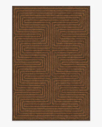 Ruggable Labyrinth Brown & Orange Flatwoven Rug By Jonathan Adler