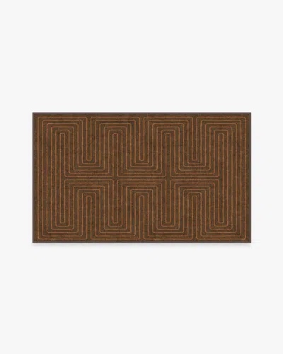 Ruggable Labyrinth Brown & Orange Flatwoven Rug By Jonathan Adler